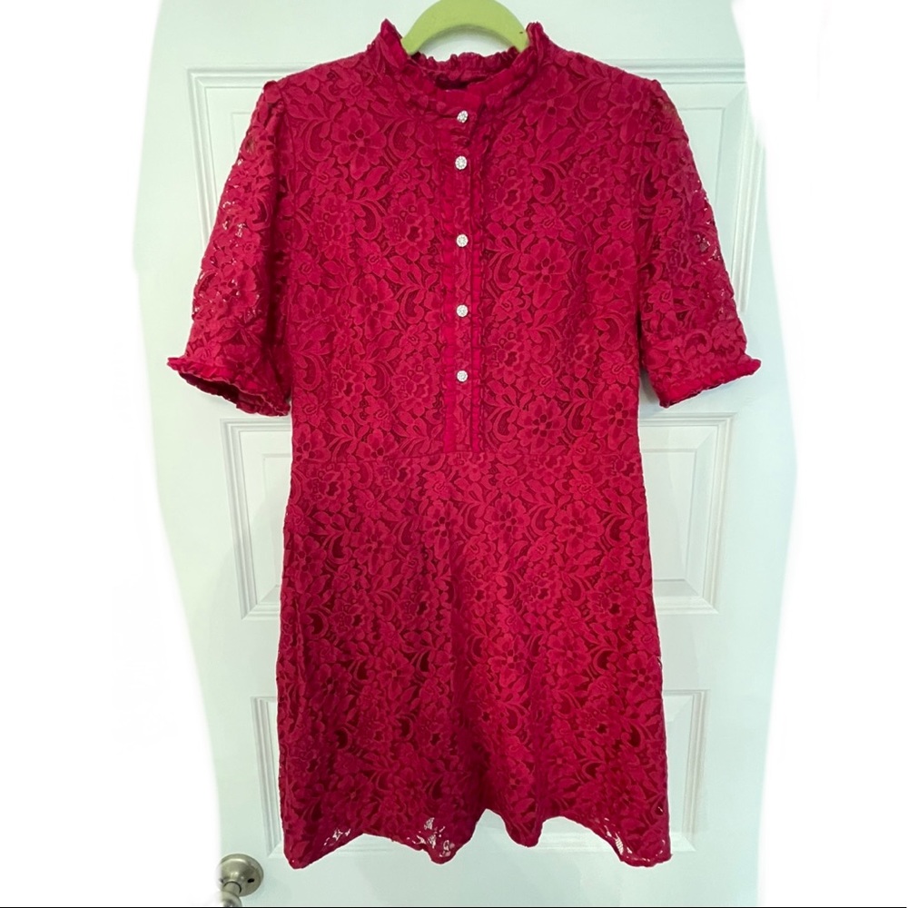 CECE Fuchsia Lace Dress